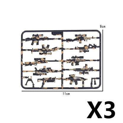 WW2 German Weapon Building Block 98K Two-color Gun US M1911 Soviet RPG Military Soldier Figure Accessories Rifle Pistol Toy C349