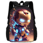 Cartoon Man M-Marvels Iron 3 pcs set Child School Backpack with Lunch Bags ,Pencil Bags School Bags for Boys Girls Best Gift