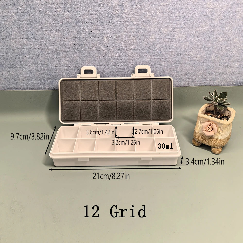 Sealed Moisturizing Paint Box 12/24/36 Grid Oil Pigment Organizer Watercolor Palette Acrylic Paints Storage Art Supplies