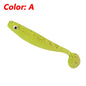 10 Pcs Fishing Double Colors Silicone 3D Eyes Soft Lure 6.8cm 2g T-tail Jig Wobblers Tackle Artificial Sequin Bait for Bass