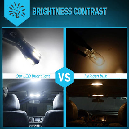 A pack 7020 SMD T10 W5W 194 Led Bulb Parking Car LED Side Light Trunk Lamp 12V White Lighting For Peugeot 206 308 307 207 Orange