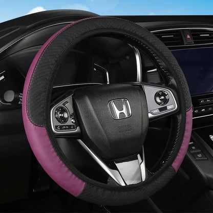 Car Steering Wheel Cover Breathable Anti Slip PU Leather Steering Covers Suitable 37-38cm Auto Decoration Car Accessories