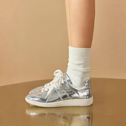 BEAUTODAY Casual Sneakers Women Genuiue Leather Retro Round Toe Lace-ups Flats Training Shoes Ladies Summer Handmade 29872