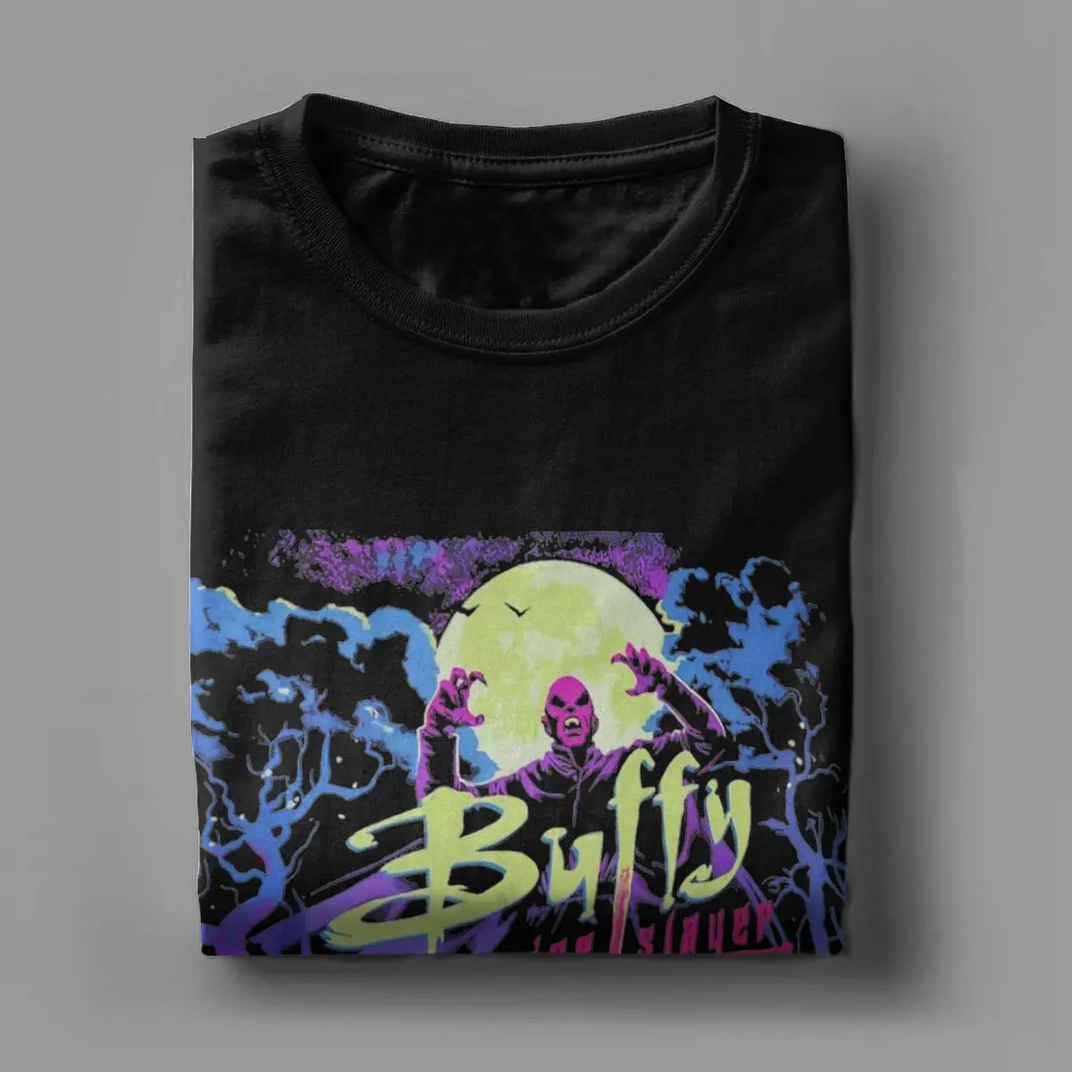 Men's T-Shirts Buffys The Vampire Slayers And Demon Hunters Pure Cotton Tees Short Sleeve T Shirts Round Neck Clothes Printed