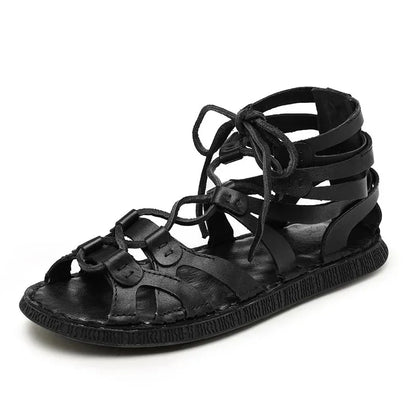 New Summer Roman Men's Sandals Genuine Leather Handmade Casual Shoes for Men Comfy Designer Shoes Outdoor Beach Sandals Mocassin