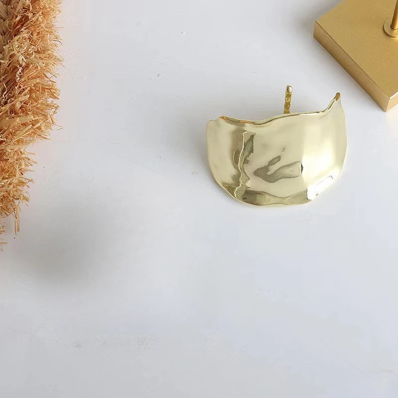 Bohemia Style Ponytail Buckle Simple Metal Copper Cast Concave and Convex Craft Hair Buckle Retro Clip Hair Fork Hair Style Clip