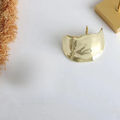 Bohemia Style Ponytail Buckle Simple Metal Copper Cast Concave and Convex Craft Hair Buckle Retro Clip Hair Fork Hair Style Clip