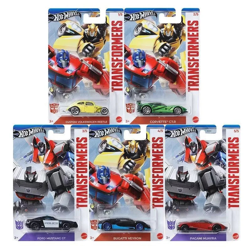 Hot Wheels Cars Transformers GDG83-9C7G FORD MUSTANG GT BUGATTI VEYRON Diecast Vehicle Model Cars Toys Boys Gift