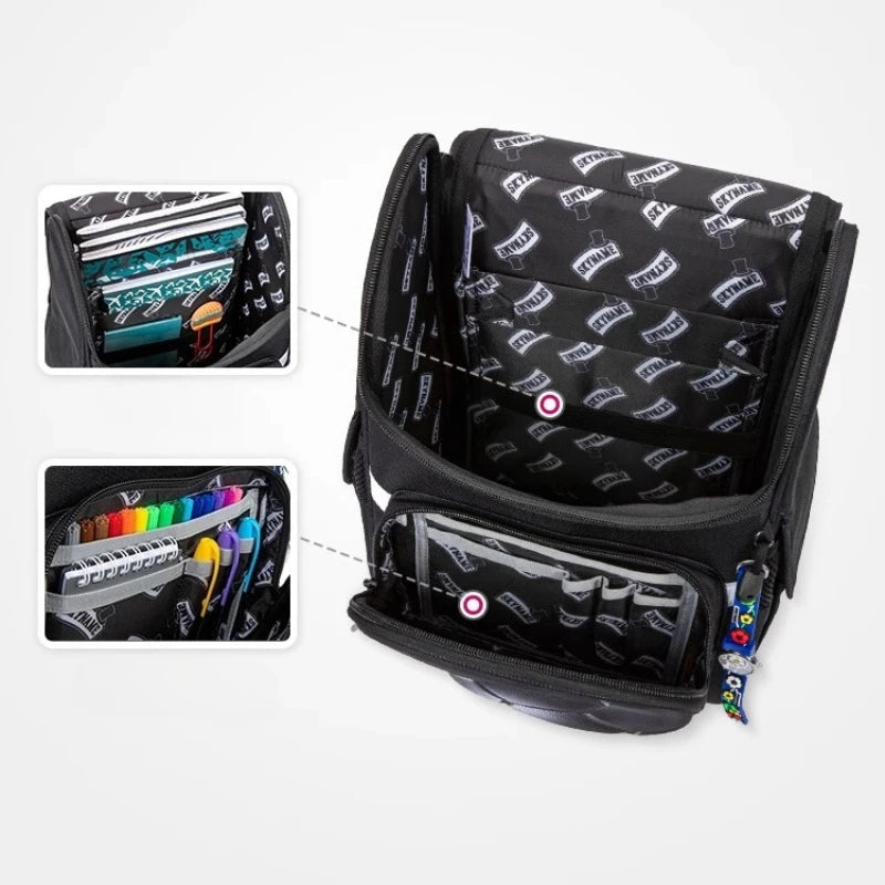 New 1-2 Grade Orthopedic Backpack for Boys Cartoon 3D Football School Bag Children's Backpack Primary School Waterproof Bookbags
