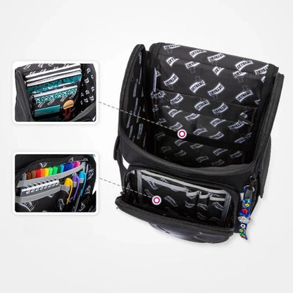 New 1-2 Grade Orthopedic Backpack for Boys Cartoon 3D Football School Bag Children's Backpack Primary School Waterproof Bookbags