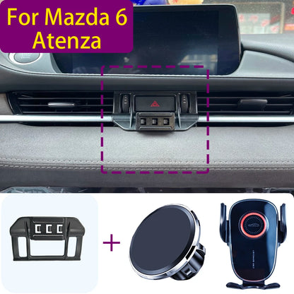 For Mazda 6 Atenza 2020 2021-2023 Magnetic Car Phone Holder Magnet Mount Wireless Charging Phone Stand Customized Bracket Base