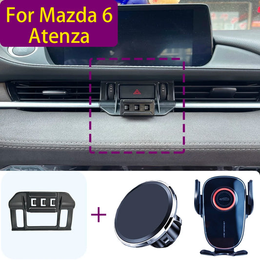 For Mazda 6 Atenza 2020 2021-2023 Magnetic Car Phone Holder Magnet Mount Wireless Charging Phone Stand Customized Bracket Base