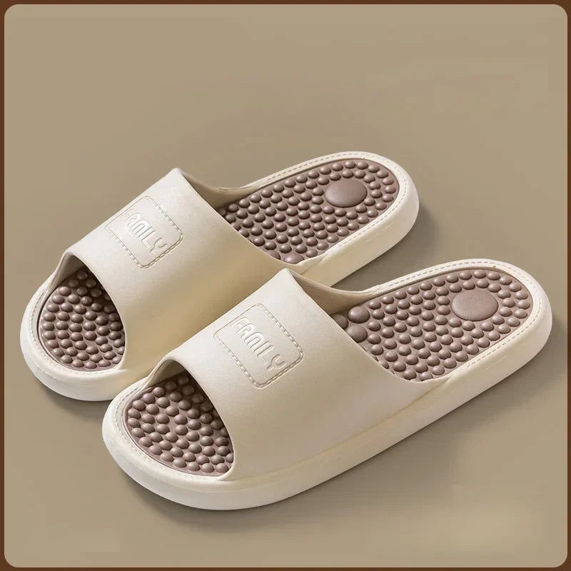 New Summer Concise Trend Couple Indoor Sandals Non-slip Bathroom Slides Men Women Shoes Massage Slippers Ladies' Home Flip Flops