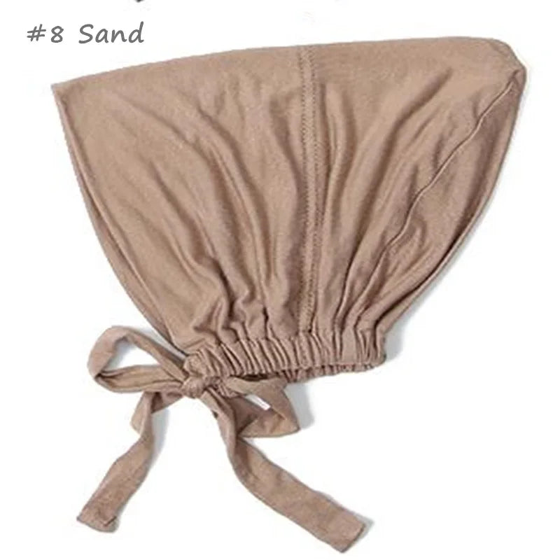 Islamic Headscarf Hijab Bonnet Female Turban Hat Ladies Headband Cap Muslim Women's Under Scarf Caps Soft Cotton Inner Hijabs