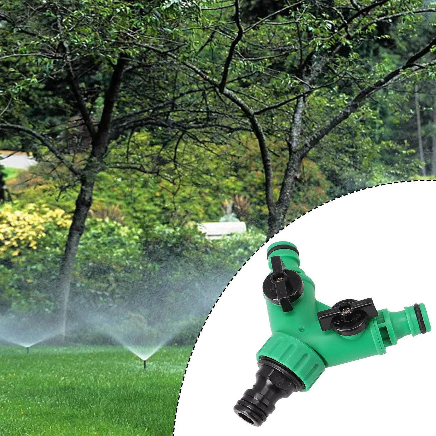 2 Way  Garden Water Pipe Connectors Plastic valve with switch Pipe Adapter Y Shape Hose Splitter out water distribution valve