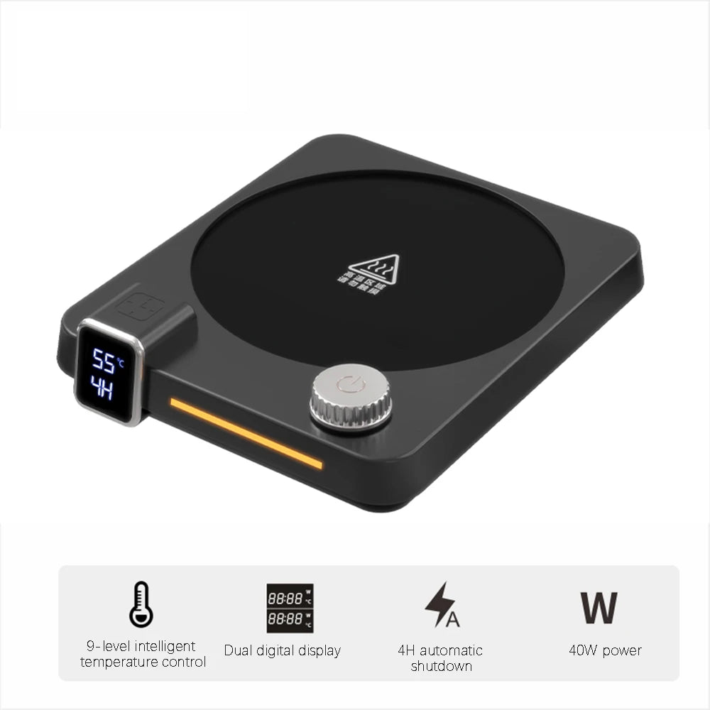 110V/220V Coffee Cup Heater Electric Mug Heater Constant Temperature 9 Gear Settings Keep Milk Tea Warm Heating Pad Coaster
