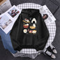 Sushi Cat's Day Harajuku Printed Hoody Womens Fashion Loose Clothing Autumn Fleece Sweatshirt Casual O-Neck Female Streetwear