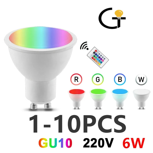 LED infrared remote control RGBW GU10 AC110V 220V 6W 24 key remote control dimming color lights suitable for party bars