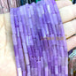 4x13mm Square Natural Stone Light Lavender Chalcedony Loose Spacer Beads for Jewelry Making Diy Bracelet Charms Accessories