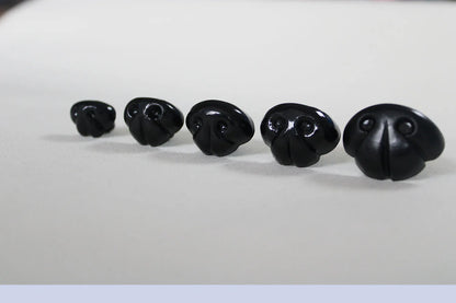 30pcs  15mm 18mm 20mm 22mm 25mm 30mm high quality  black plastic safety toy dog nose with hand press washer