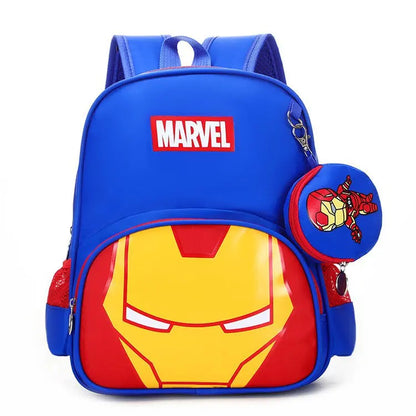Anime Marvel Backpack Anime Figure Spider Man Iron Man Shoulder Bag Travel Schoolbag for Children Super Heroes Pupil School Bags