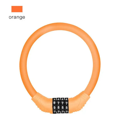Bicycle Lock Anti-theft 4Digit Password Mountain Road Bike Safety Lock Portable Chain Number Lock Motorcycle Combination Padlock