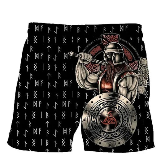 Harajuku Short Pants For Men Personality Street Vinking 3d Print Beach Shorts Holiday Casual Hawaii Beachwear Pockets Gym Trunks