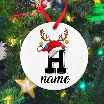 Personalized Christmas Ornament Custom Name Photo Prop Pendant Xmas Party Photography Accessories Ornament Xmas Keepsake Gift