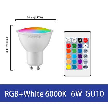 LED infrared remote control RGBW GU10 AC110V 220V 6W 24 key remote control dimming color lights suitable for party bars