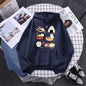Sushi Cat's Day Harajuku Printed Hoody Womens Fashion Loose Clothing Autumn Fleece Sweatshirt Casual O-Neck Female Streetwear