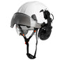 Bluetooth 5.0 Earmuffs Safety Helmet With Visors For Engineer ABS Carbon Fiber Pattern Construction Hard Hat Industrial Cap ANSI