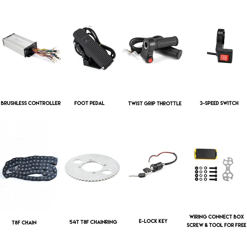 Kunray 1000W 3000W 72V  E-bike DC Motor Brushless Controller for Motor 36V 48V 2000W with Speed Throttle  for Scooters Go-Karts