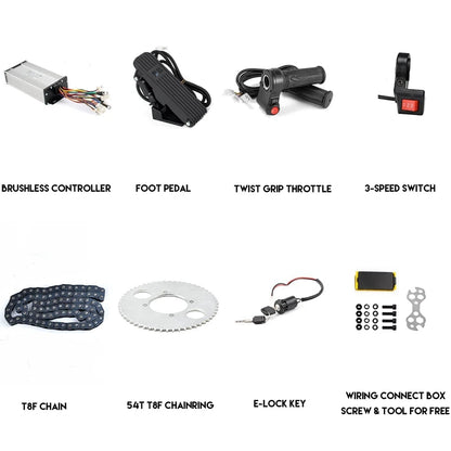 Kunray 1000W 3000W 72V  E-bike DC Motor Brushless Controller for Motor 36V 48V 2000W with Speed Throttle  for Scooters Go-Karts