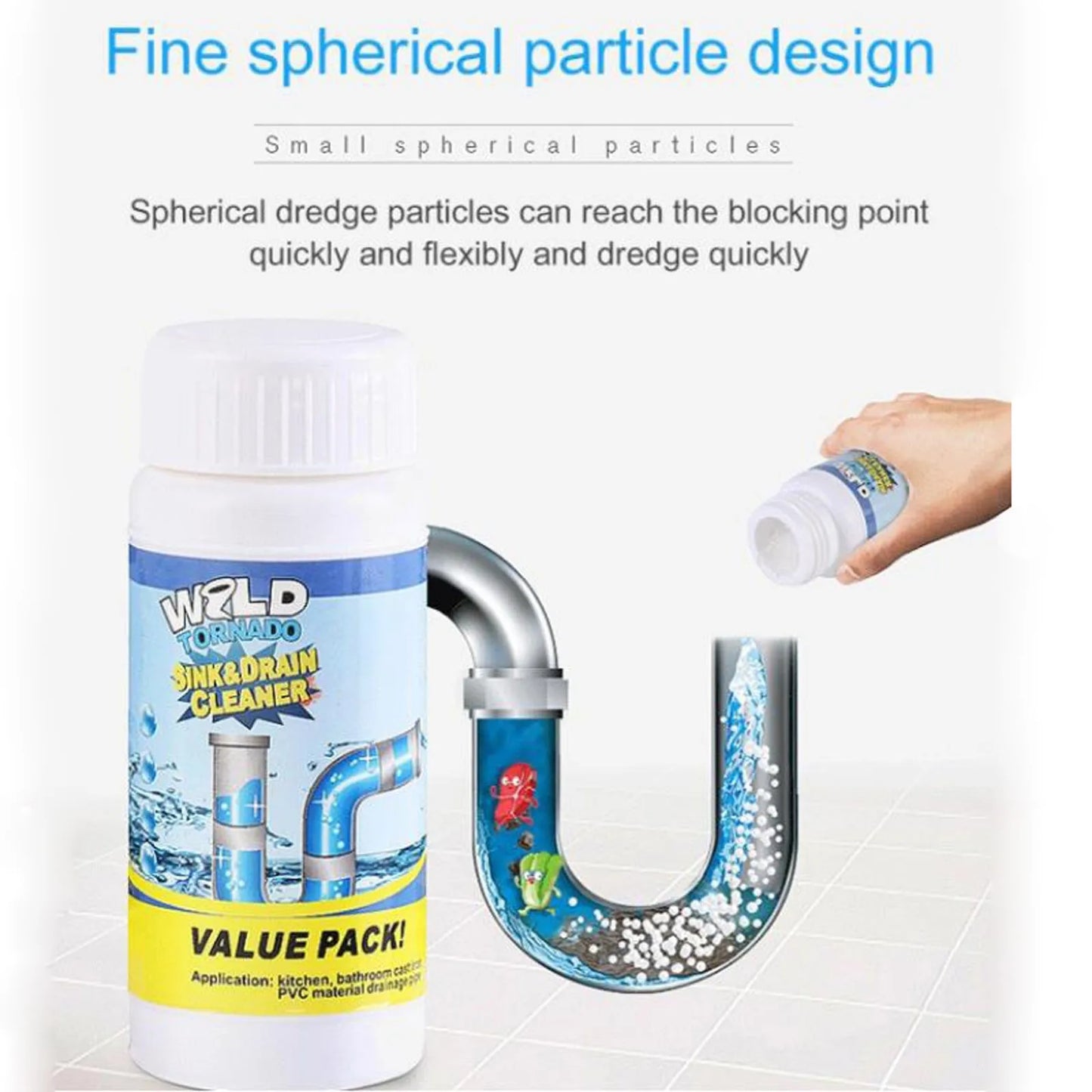3pcs WildTornado Powerful Sink&Drain Cleaner High Efficiency  Clog Remover