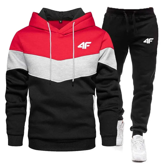 2025 Men's Autumn/Winter Fashion hooded Sweatshirt, fashionable quality, outdoor jogging, fitness, sports and casual set