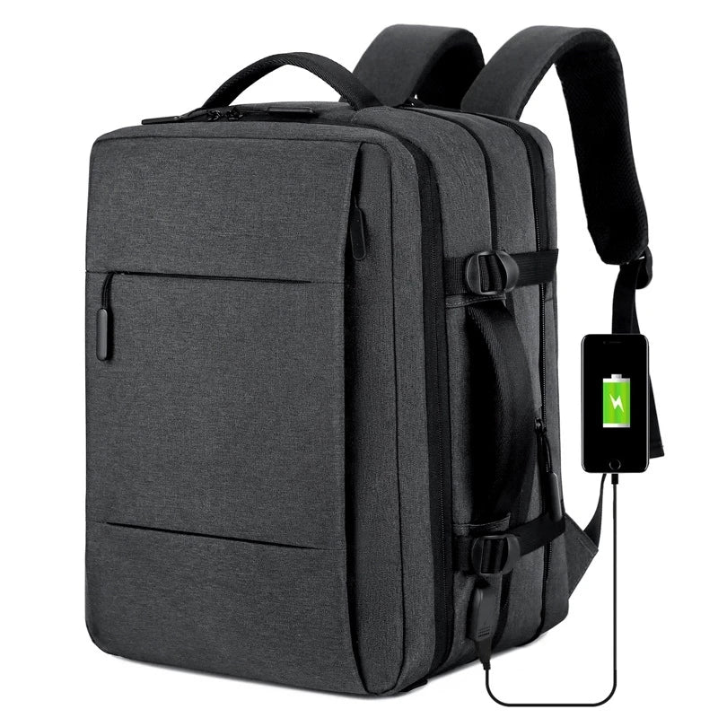 Men Large Capacity Backpack USB Charging Male Laptop Bagpack Waterproof Business Travel Back Pack Luggage Bag Mochila