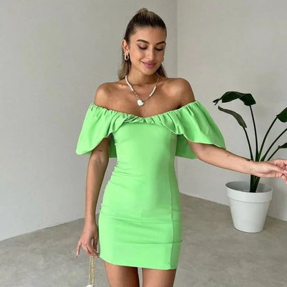 New spring style sexy waist slimming pleated shoulder bag hip dress