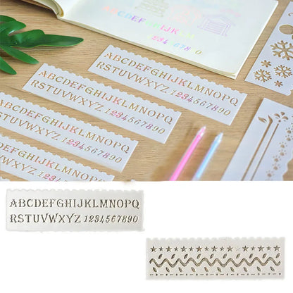 8Pcs/Set  Alphabet Letters DIY Layering Stencils Painting Scrapbook Coloring Embossing Album Decorative Card Template