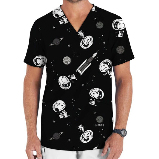 Hospital Nurse Uniforms Women Medical Uniform Print Scrub Top Snoopy Dental Clinic Work Clothes Mens Scrubs Short Sleeved Jacket