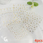 8Pcs Red Heart Nail Stickers 3D Bronzing Silver Gold Heart Shape Star & Moon Metal Totem Nail Slider Self-Adhesive DIY Nail Art*