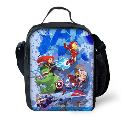 Cartoon Man M-Marvels Iron 3 pcs set Child School Backpack with Lunch Bags ,Pencil Bags School Bags for Boys Girls Best Gift