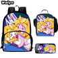 3Pcs Set LankyBox School Backpacks with Lunch Bag Pencil Case,Cartoon Large Capacity School Bags for Grade 1-4,Mochila for Pupil
