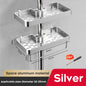 1/2PCS Shower Rack Punch-Free Bathroom Tray With Towel Bar Hooks Shampoo Holder Floating Shelf For Toilet Bathroom Organizer