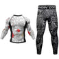 Men Tracksuit MMA No Gi Rashguard Jiu Jitsu T-shirt+Pants Boxing Jerseys Set BJJ Muay Thai Shorts Compression Legging Sportsuit