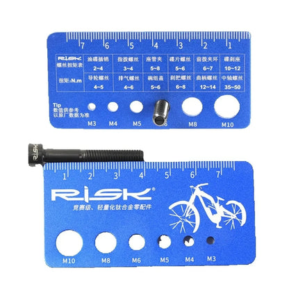 RISK MTB Road Bike Bicycle Bolt Screw Gauge Diameter Length Measure Tool Portable Screw Measuring Ruler Alloy Screw Length Meter