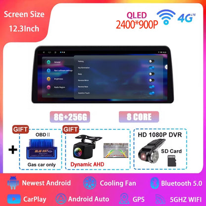12.3  For Mazda 3 Mazda3 3 Axela BM 2013 - 2019 Android 14 QLED Screen GPS Car Radio Video Player Multimedia Navigation Carplay
