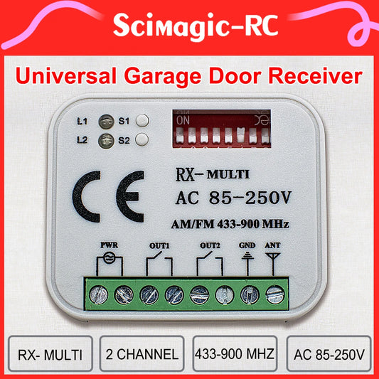 433-900MHz Tuya WiFi and RF Control Switch AC/DC 9-30V /85-250V 2CH Garage Smart Home Receiver for Smart Life Alexa Google Home