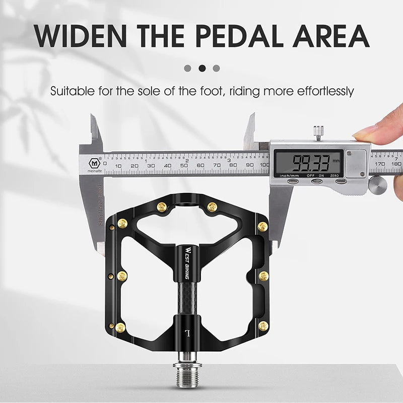 WEST BIKING MTB Cycling Pedals Sealed Bearing Ultralight Aluminum Alloy Footboard Anti-Slip Bicycle Platform Pedals Bike Parts