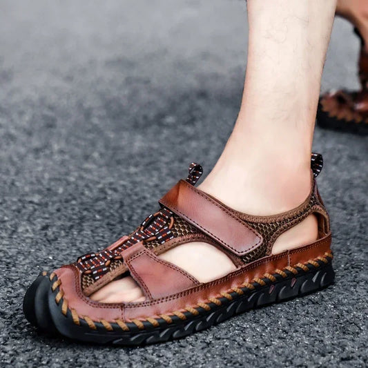 Men's Summer Sandals Man Summer 2024 Slippers for Men Leather Sandal High Quality Shoes Casual Sneakers Social Shoe Male Slipers