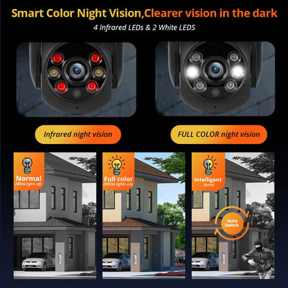 KERUI Tuya 3MP Outdoor PTZ IP WIFI Camera Security Intelligent Auto- Tracking Tuya Cloud Storage CCTV Surveillance Camera